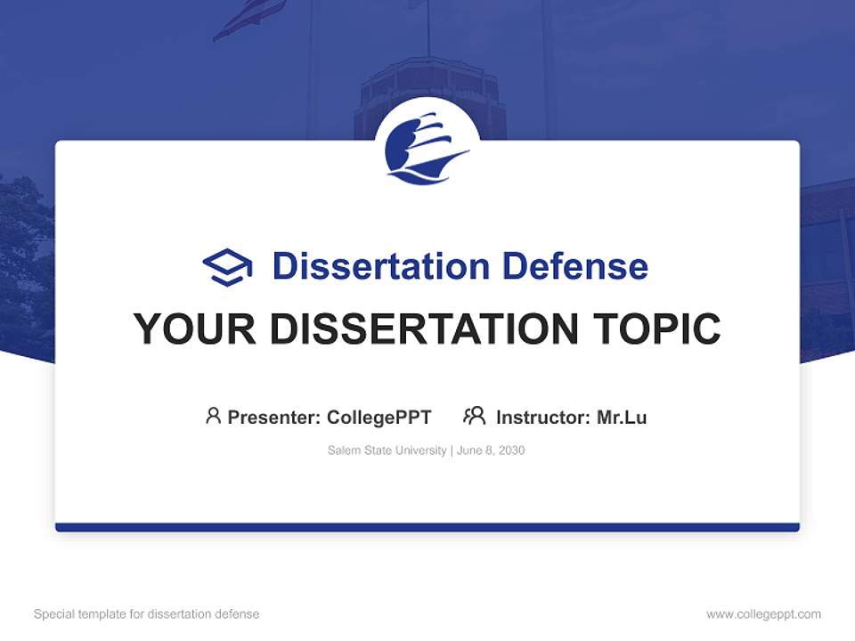 Salem State University Graduation Thesis Defense PPT Template4:3 ratio PPT effect preview image7