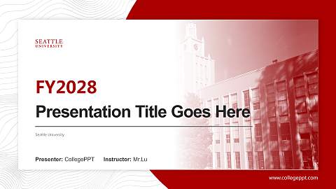 Seattle University Academic Presentation/Research Findings Report PPT Template