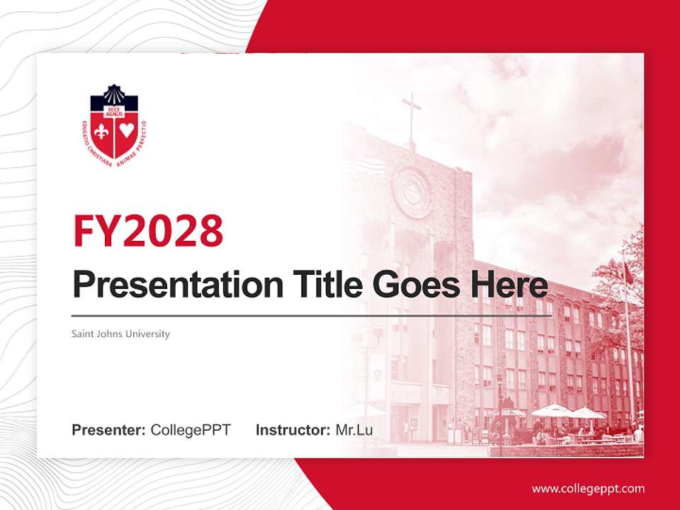 Saint Johns University Academic Presentation/Research Findings Report PPT Template4:3 ratio PPT effect preview image5