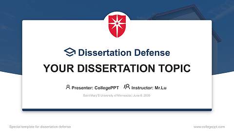 Saint Mary’S University of Minnesota Graduation Thesis Defense PPT Template