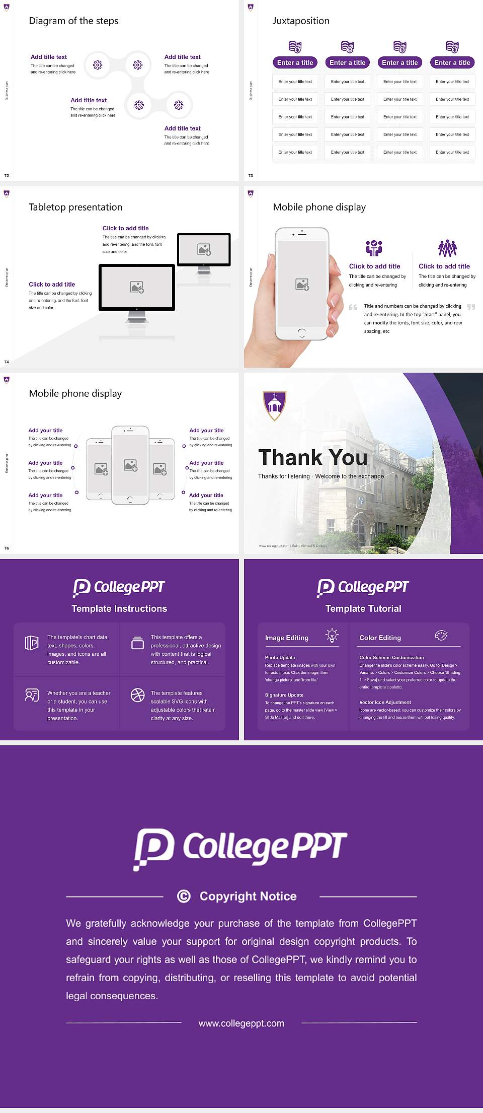 Saint Michael’S College Competition/Entrepreneurship Contest PPT Template4:3 ratio PPT effect preview image9