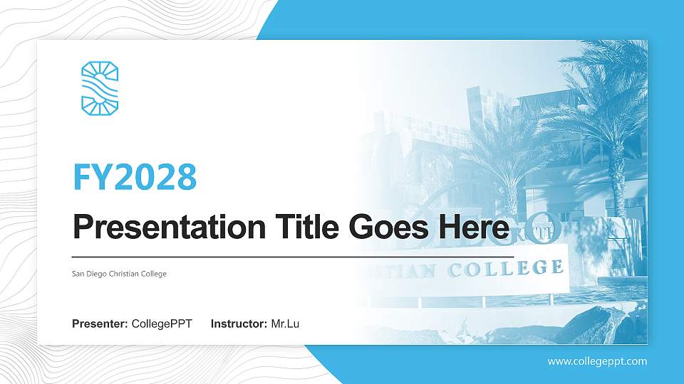 San Diego Christian College Academic Presentation/Research Findings Report PPT Template16:9 ratio PPT effect preview image