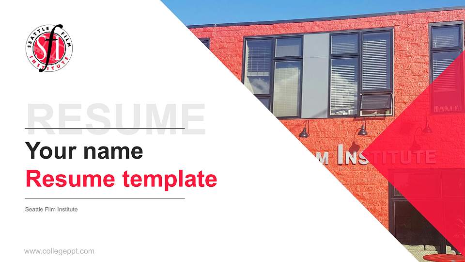Seattle Film Institute Resume PPT Template16:9 ratio PPT effect preview image