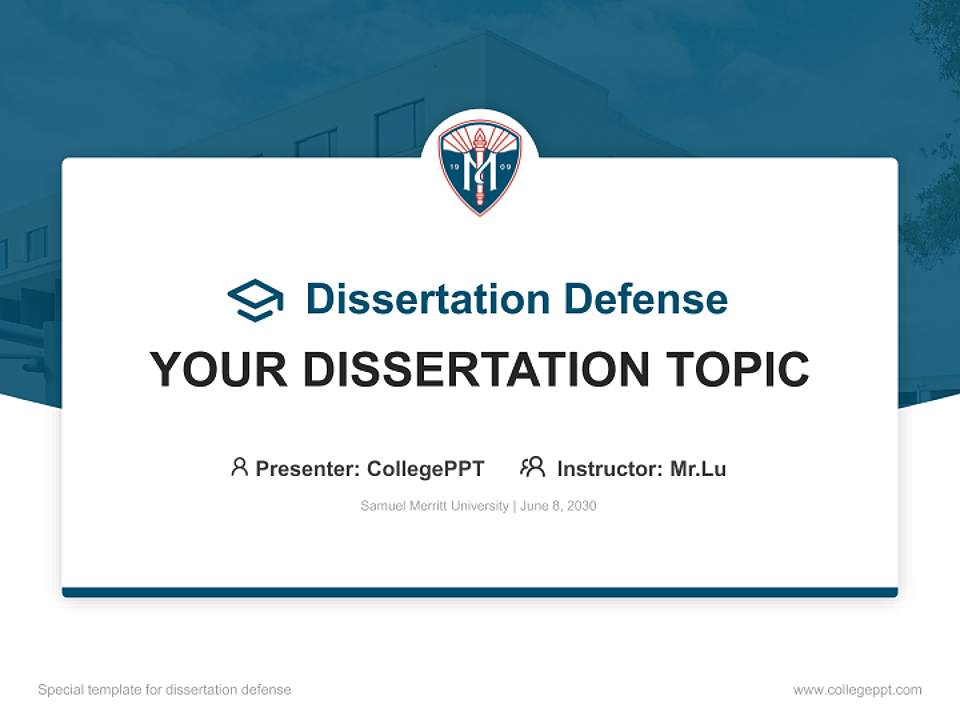 Samuel Merritt University Graduation Thesis Defense PPT Template4:3 ratio PPT effect preview image7