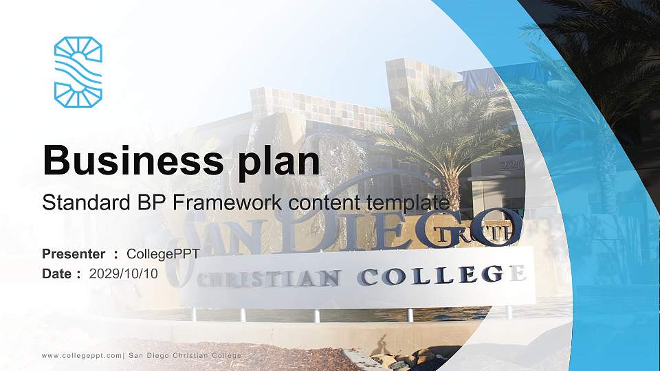 San Diego Christian College Competition/Entrepreneurship Contest PPT Template16:9 ratio PPT effect preview image