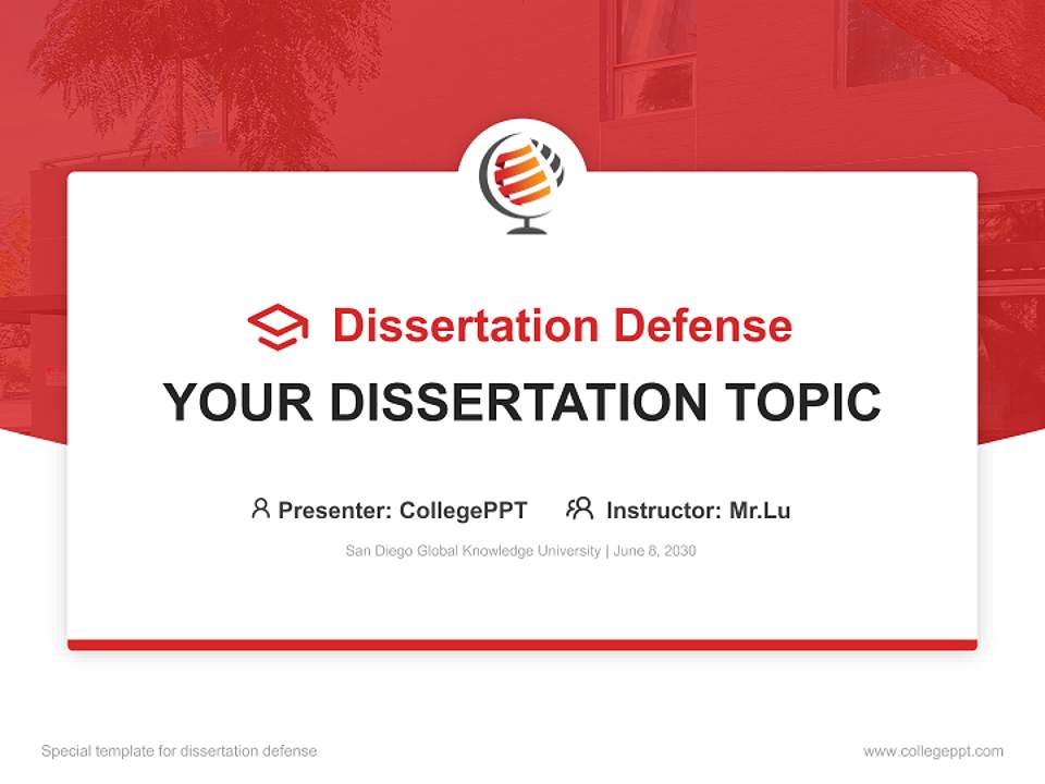 San Diego Global Knowledge University Graduation Thesis Defense PPT Template4:3 ratio PPT effect preview image7
