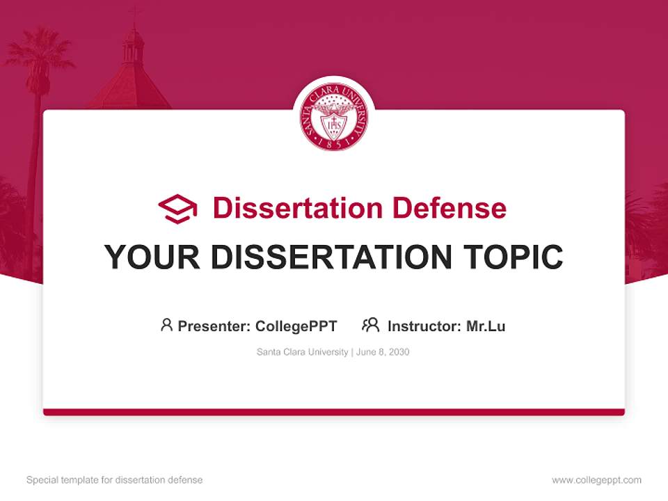 Santa Clara University Graduation Thesis Defense PPT Template4:3 ratio PPT effect preview image7