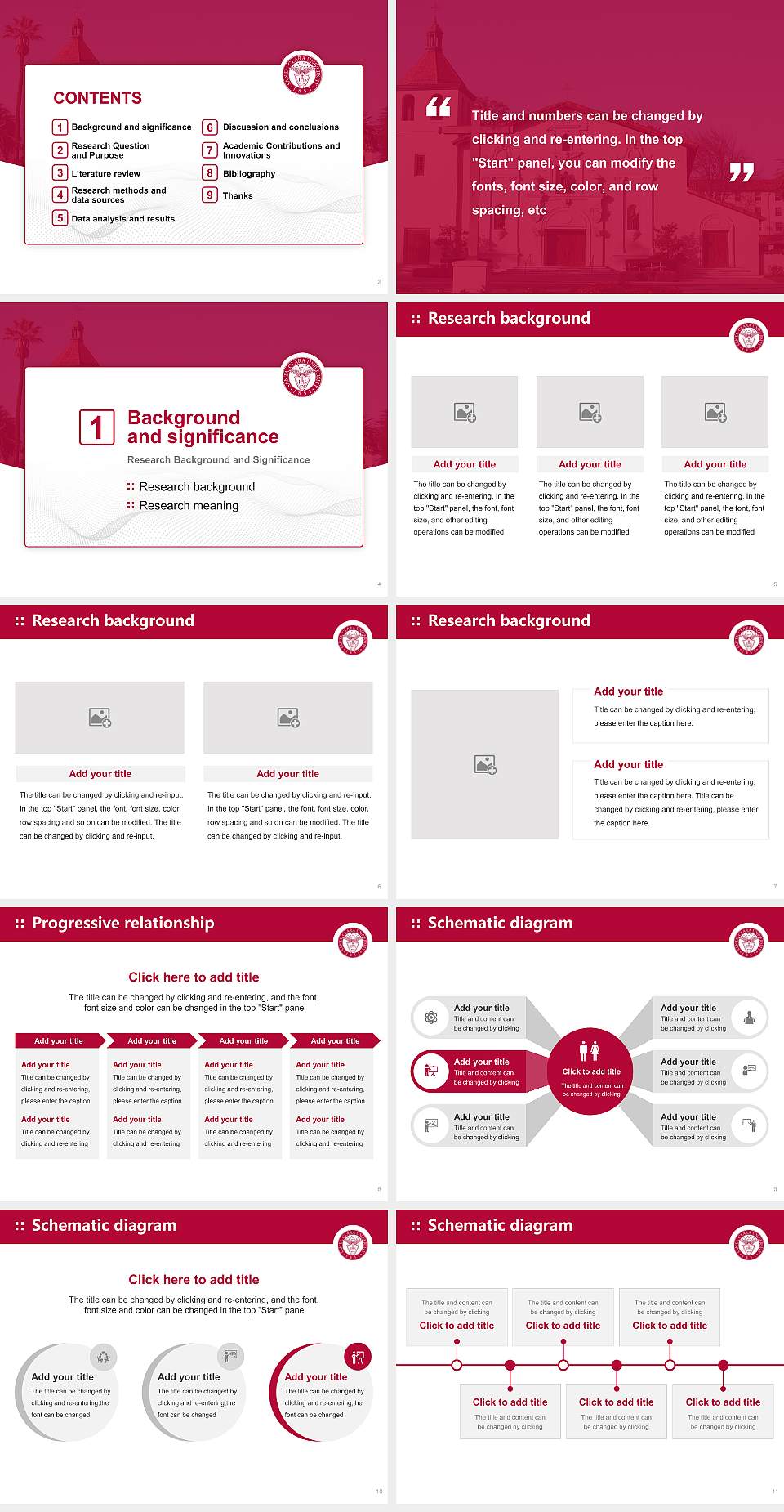 Santa Clara University Graduation Thesis Defense PPT Template4:3 ratio PPT effect preview image2