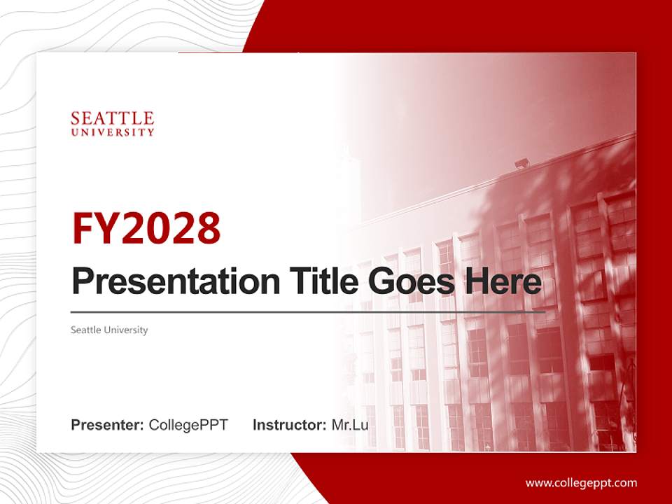 Seattle University Academic Presentation/Research Findings Report PPT Template4:3 ratio PPT effect preview image5