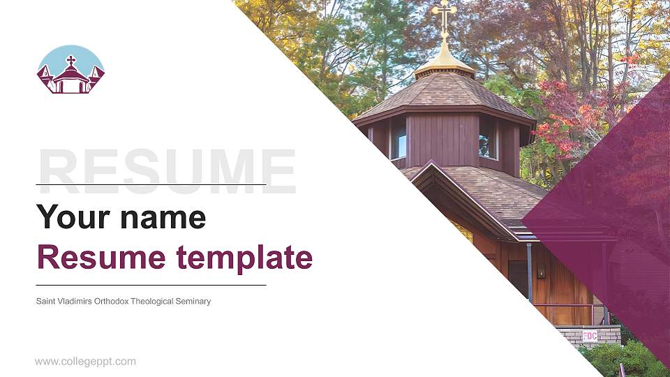 Saint Vladimirs Orthodox Theological Seminary Resume PPT Template16:9 ratio PPT effect preview image