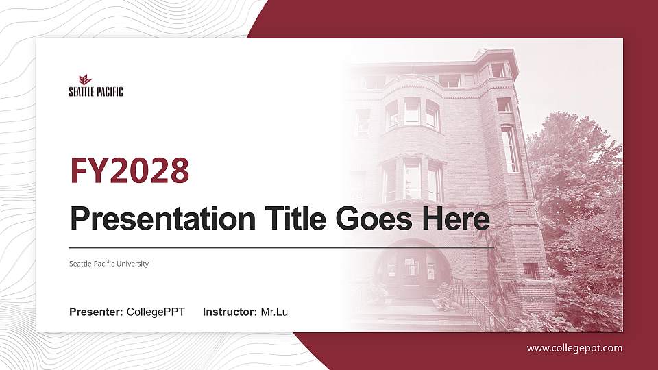 Seattle Pacific University Academic Presentation/Research Findings Report PPT Template16:9 ratio PPT effect preview image