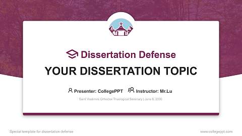 Saint Vladimirs Orthodox Theological Seminary Graduation Thesis Defense PPT Template