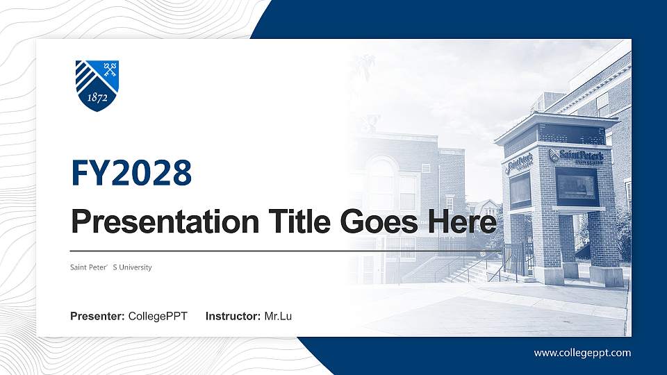 Saint Peter’S University Academic Presentation/Research Findings Report PPT Template16:9 ratio PPT effect preview image