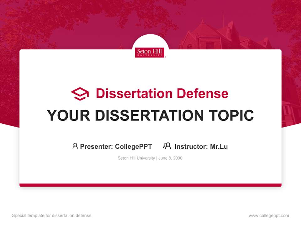Seton Hill University Graduation Thesis Defense PPT Template4:3 ratio PPT effect preview image7