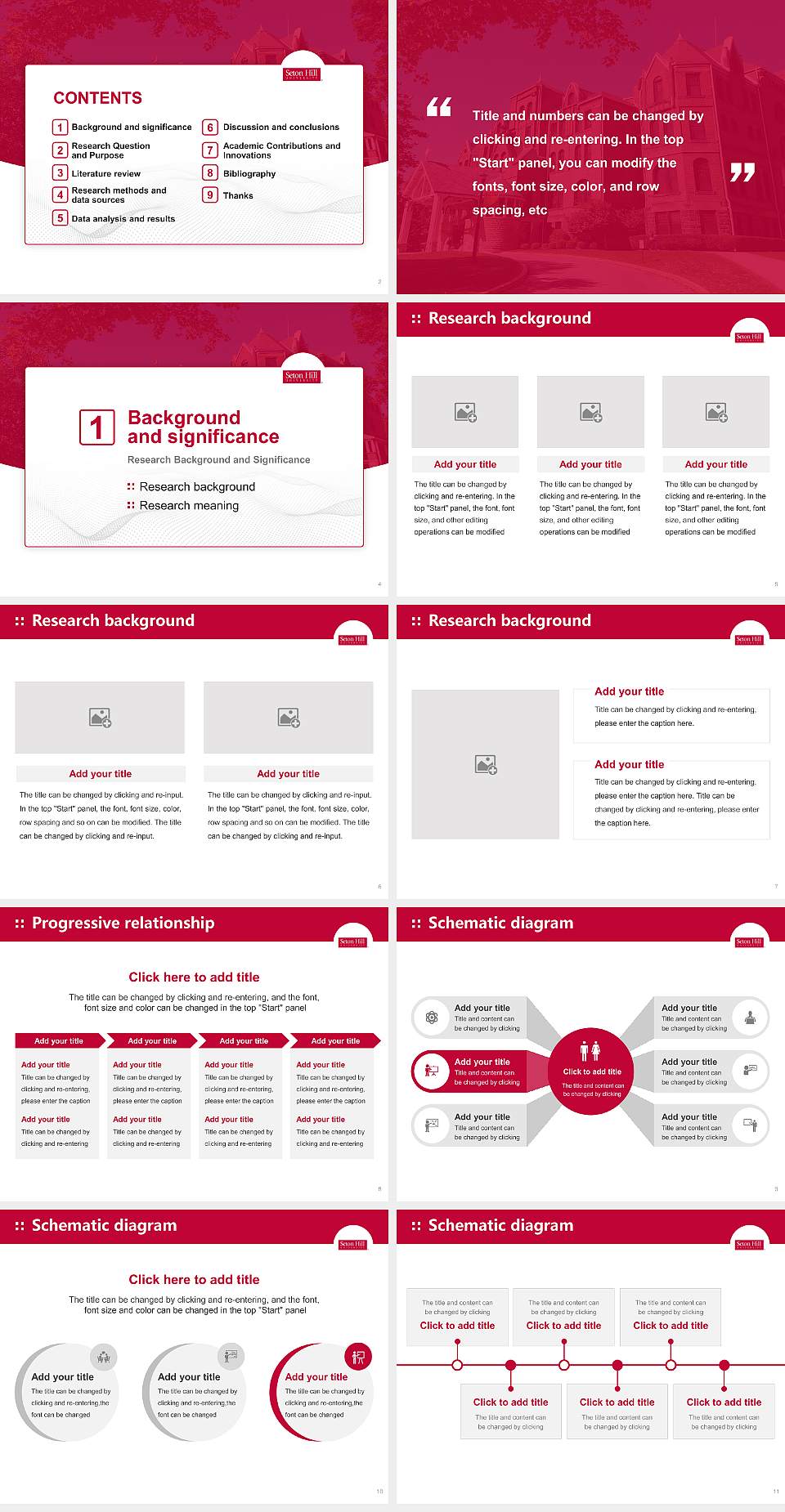 Seton Hill University Graduation Thesis Defense PPT Template4:3 ratio PPT effect preview image2