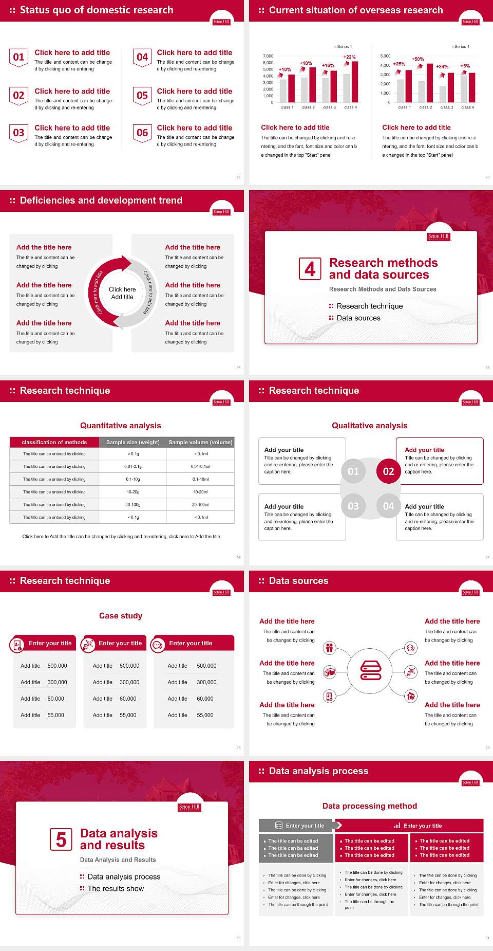 Seton Hill University Graduation Thesis Defense PPT Template4:3 ratio PPT effect preview image4