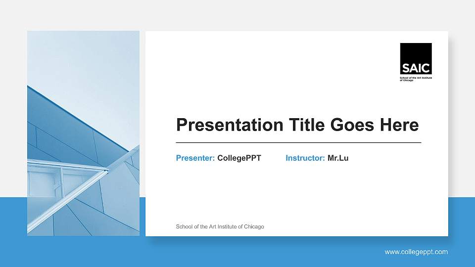 School of the Art Institute of Chicago General Purpose PPT Template16:9 ratio PPT effect preview image