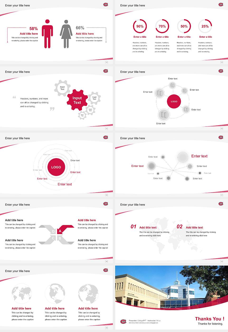 Saint Cloud State University Course/Courseware Creation PPT Template16:9 ratio PPT effect preview image4