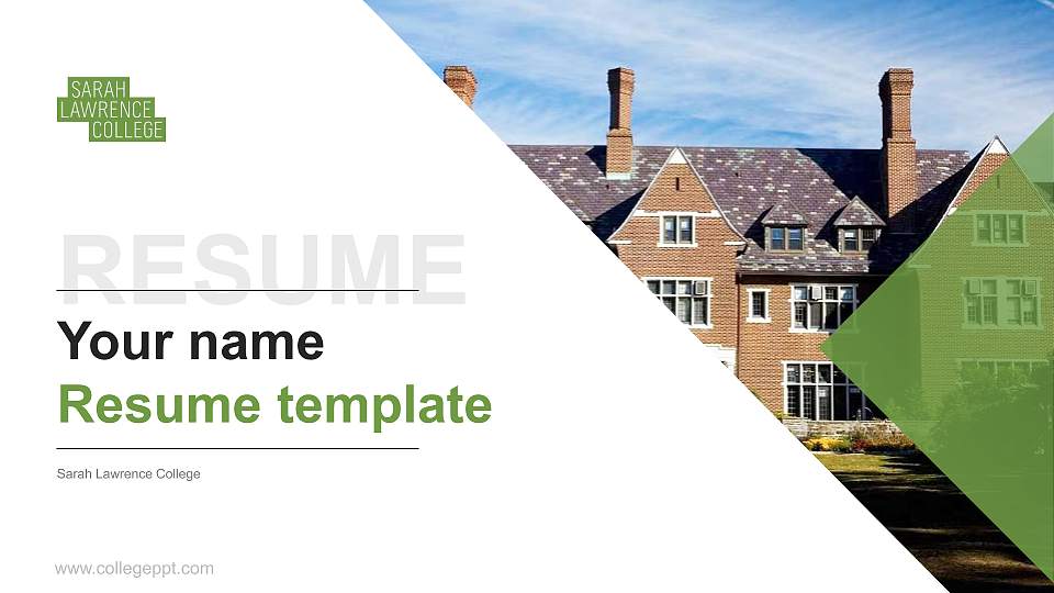 Sarah Lawrence College Resume PPT Template16:9 ratio PPT effect preview image