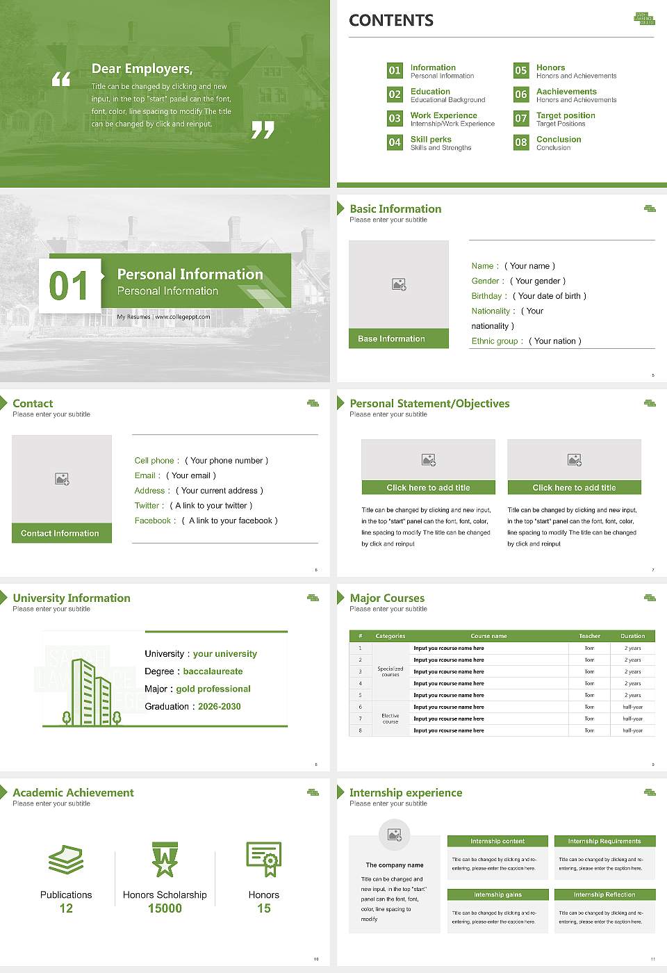 Sarah Lawrence College Resume PPT Template16:9 ratio PPT effect preview image2