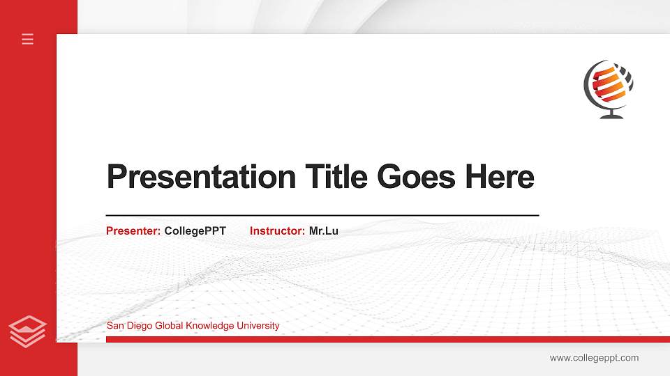 San Diego Global Knowledge University Thesis Proposal/Graduation Defense PPT Template16:9 ratio PPT effect preview image