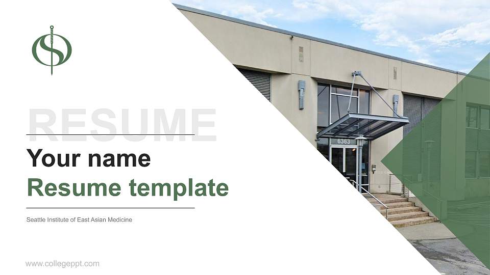 Seattle Institute of East Asian Medicine Resume PPT Template16:9 ratio PPT effect preview image