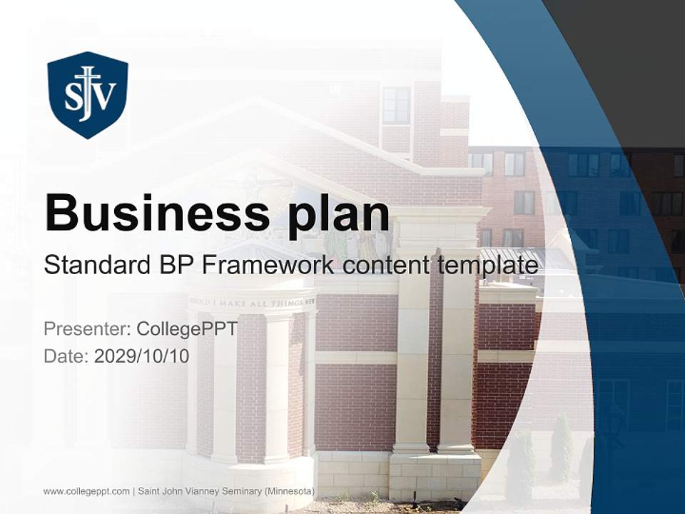 Saint John Vianney Seminary (Minnesota) Competition/Entrepreneurship Contest PPT Template4:3 ratio PPT effect preview image9