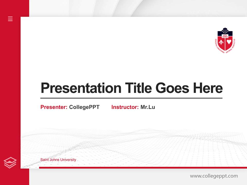Saint Johns University Thesis Proposal/Graduation Defense PPT Template4:3 ratio PPT effect preview image5
