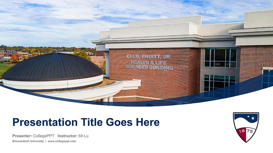 Shenandoah University Course/Courseware Creation PPT Template16:9 ratio PPT effect preview image