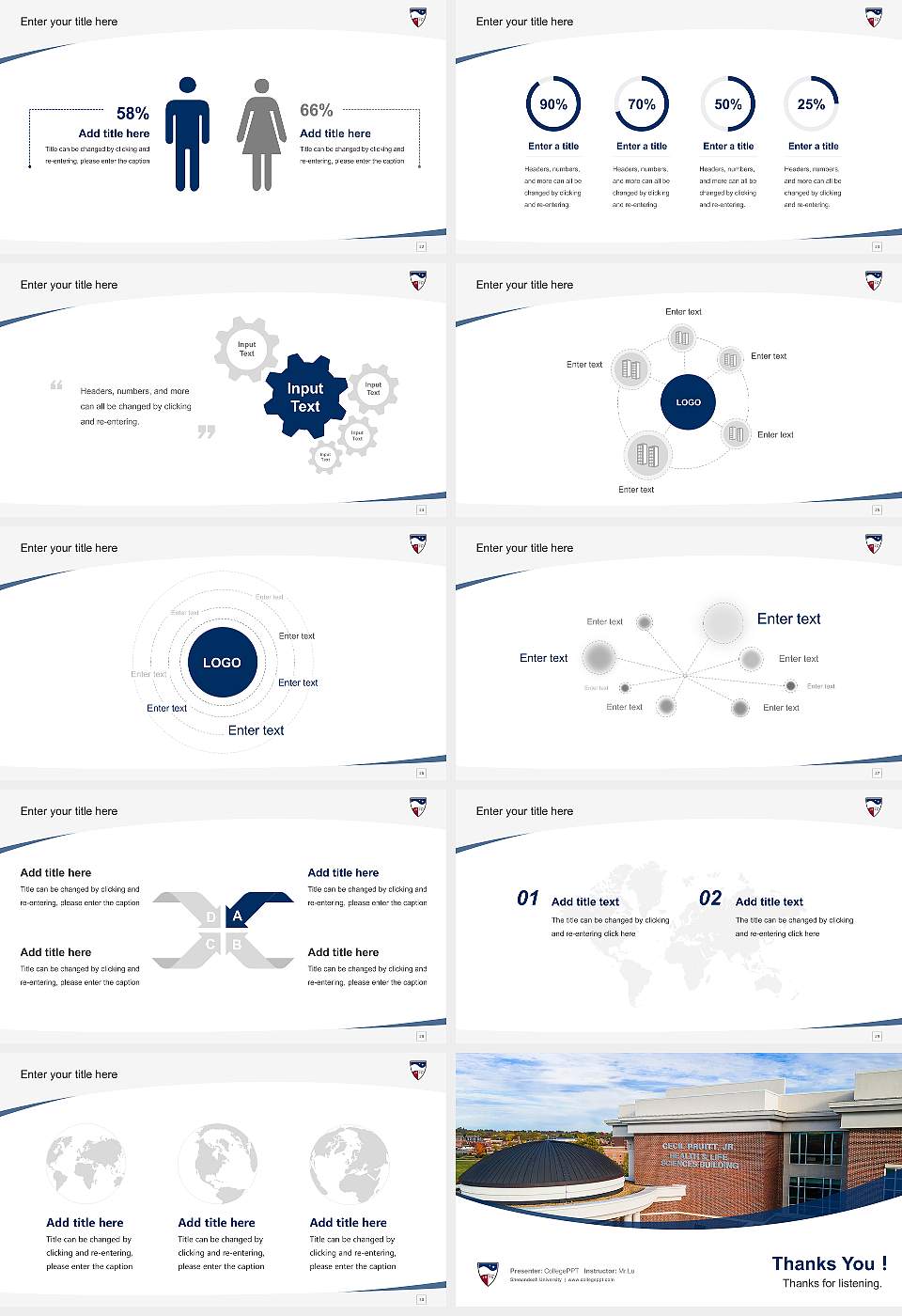 Shenandoah University Course/Courseware Creation PPT Template16:9 ratio PPT effect preview image4