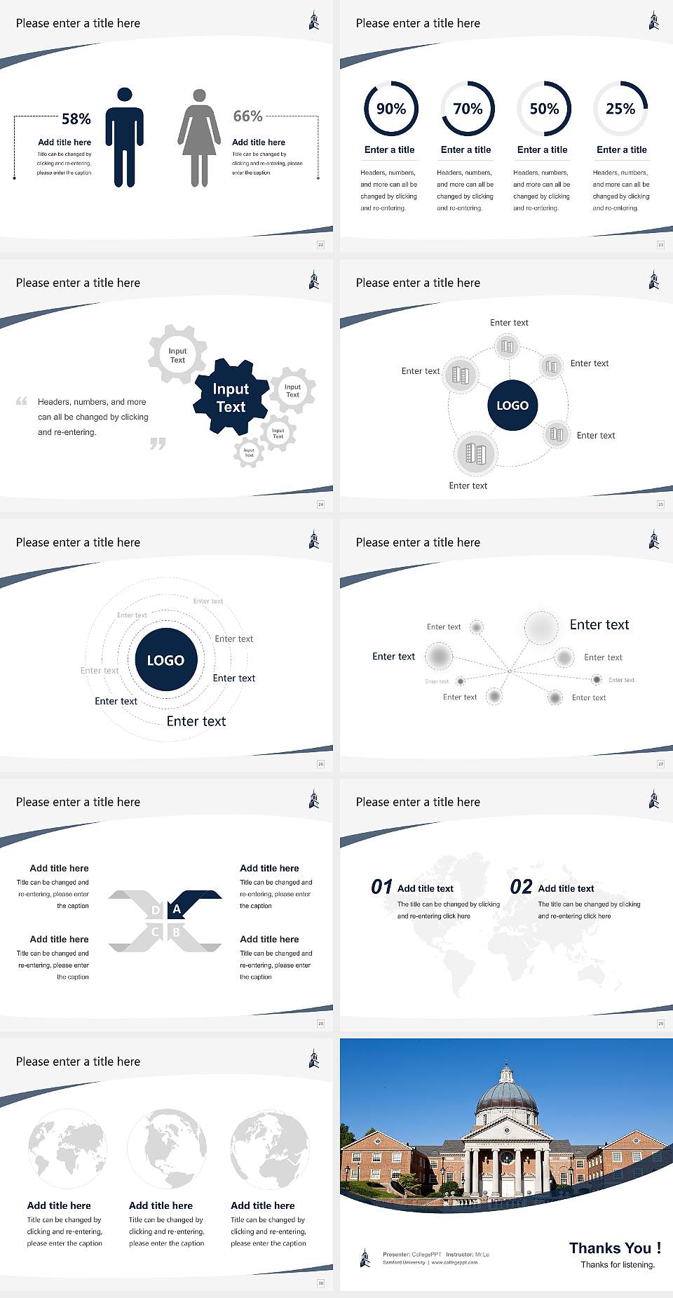 Samford University Course/Courseware Creation PPT Template4:3 ratio PPT effect preview image4