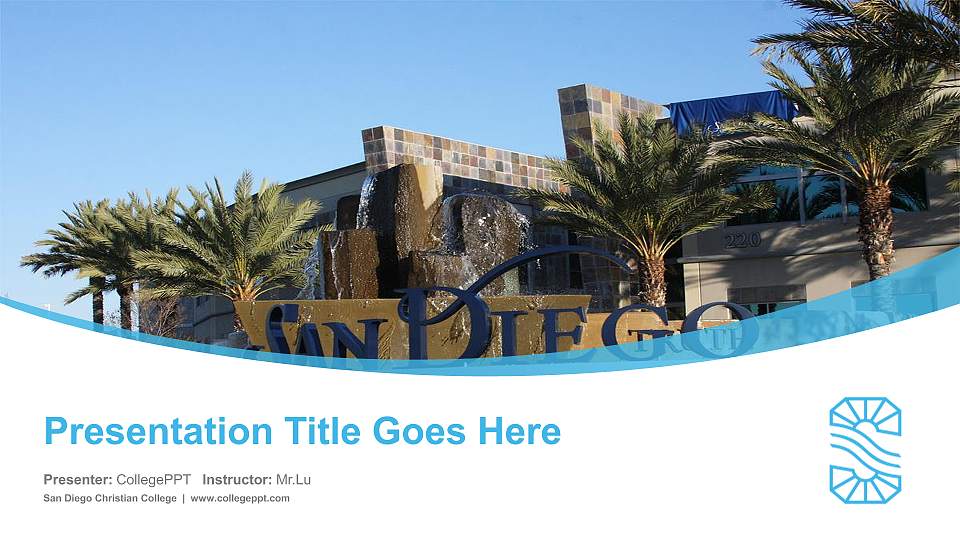 San Diego Christian College Course/Courseware Creation PPT Template16:9 ratio PPT effect preview image