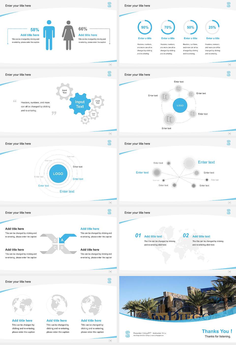 San Diego Christian College Course/Courseware Creation PPT Template16:9 ratio PPT effect preview image4