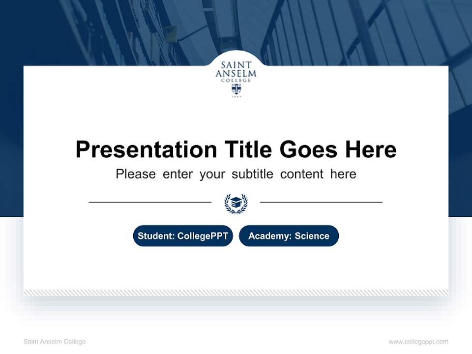 Saint Anselm College National Scholarship Defense PPT Template4:3 ratio PPT effect preview image4