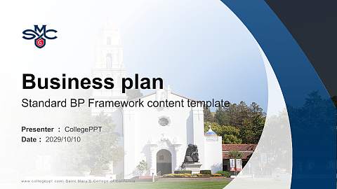 Saint Mary’S College of California Competition/Entrepreneurship Contest PPT Template