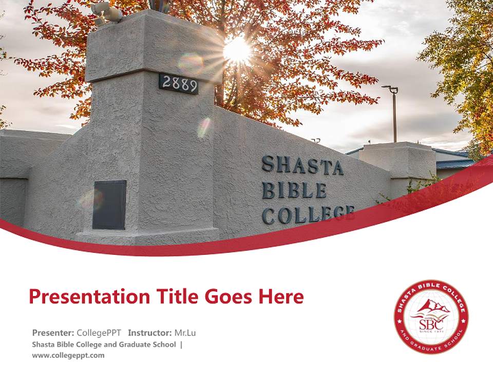 Shasta Bible College and Graduate School Course/Courseware Creation PPT Template4:3 ratio PPT effect preview image5