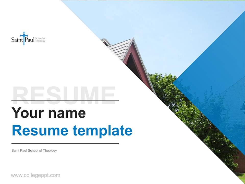 Saint Paul School of Theology Resume PPT Template4:3 ratio PPT effect preview image5