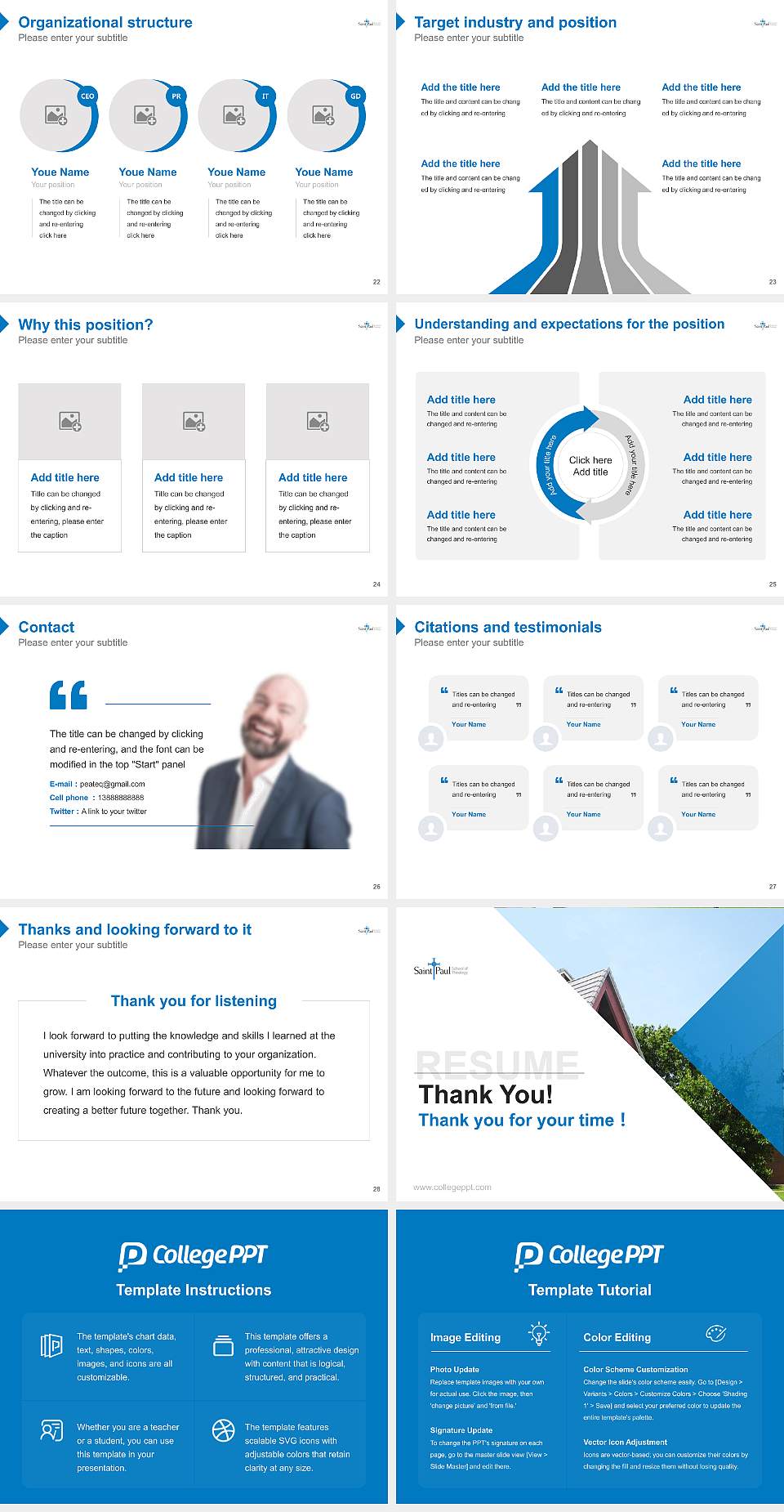 Saint Paul School of Theology Resume PPT Template4:3 ratio PPT effect preview image4