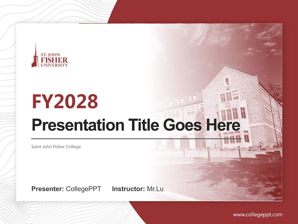 Saint John Fisher College Academic Presentation/Research Findings Report PPT Template4:3 ratio PPT effect preview image5