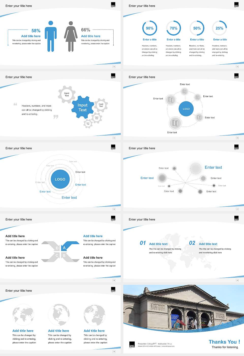 School of the Art Institute of Chicago Course/Courseware Creation PPT Template16:9 ratio PPT effect preview image4