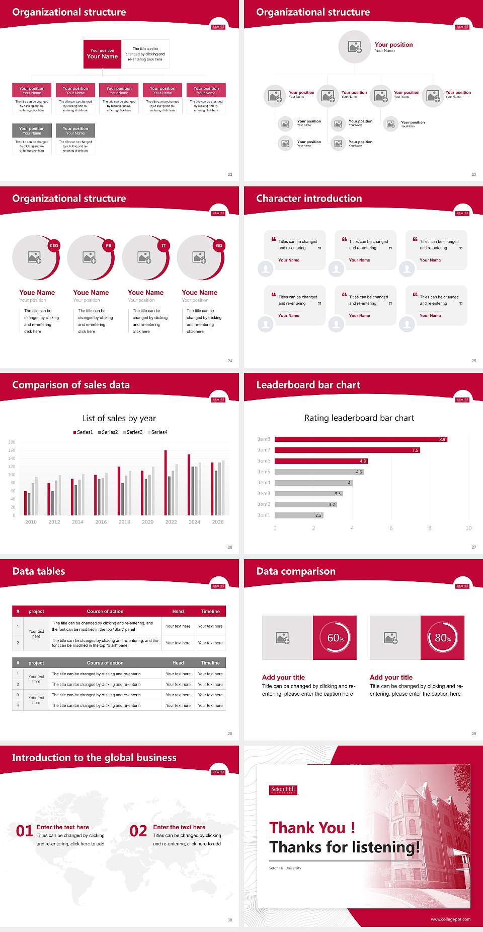 Seton Hill University Academic Presentation/Research Findings Report PPT Template4:3 ratio PPT effect preview image4