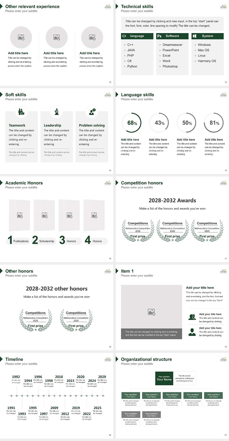 Saint Norbert College Resume PPT Template4:3 ratio PPT effect preview image3