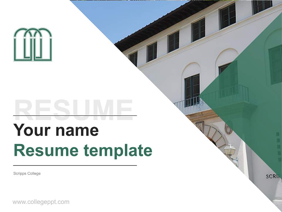 Scripps College Resume PPT Template4:3 ratio PPT effect preview image5