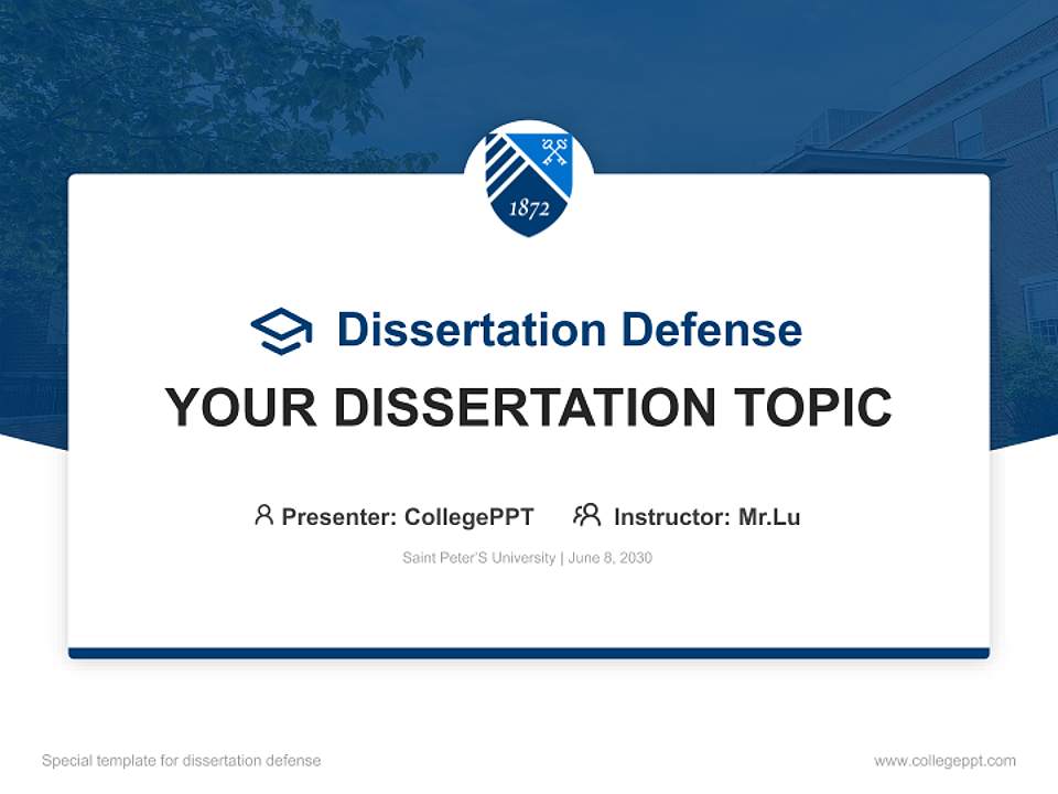 Saint Peter’S University Graduation Thesis Defense PPT Template4:3 ratio PPT effect preview image7