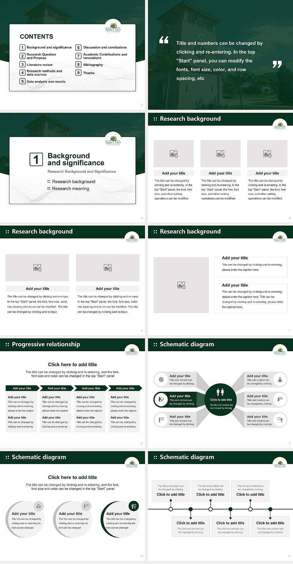 Saint Leo University Graduation Thesis Defense PPT Template4:3 ratio PPT effect preview image2