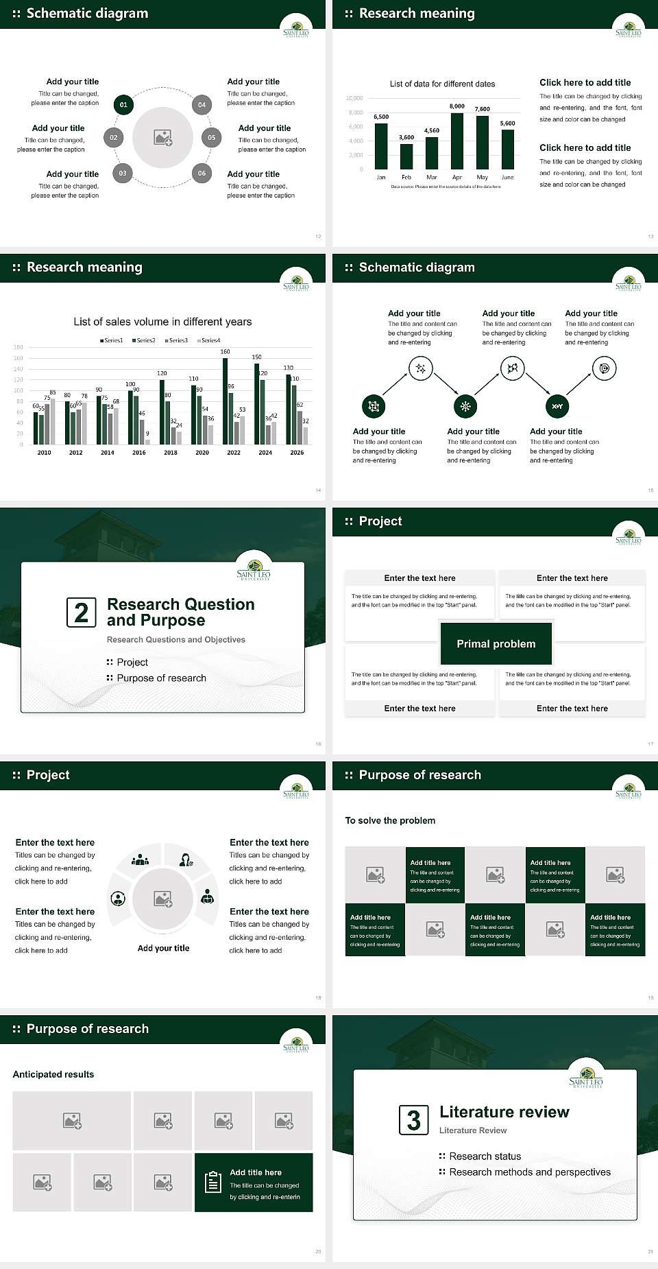 Saint Leo University Graduation Thesis Defense PPT Template4:3 ratio PPT effect preview image3