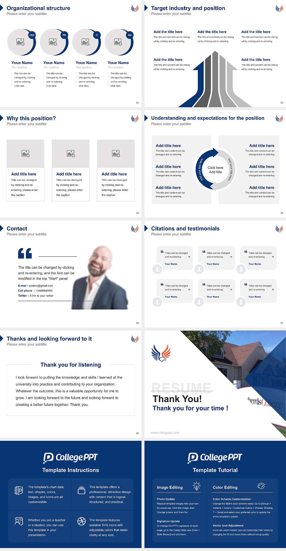 Shepherds College Resume PPT Template4:3 ratio PPT effect preview image4