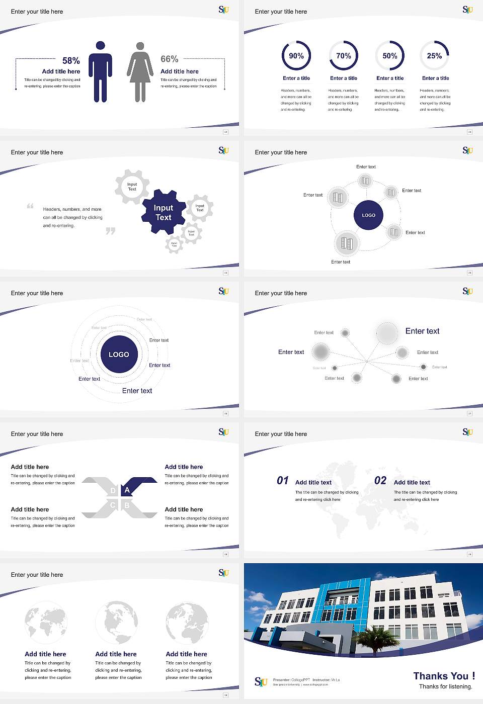 San Ignacio University Course/Courseware Creation PPT Template16:9 ratio PPT effect preview image4