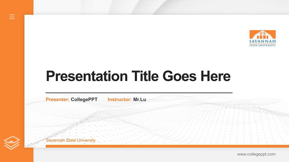 Savannah State University Thesis Proposal/Graduation Defense PPT Template16:9 ratio PPT effect preview image