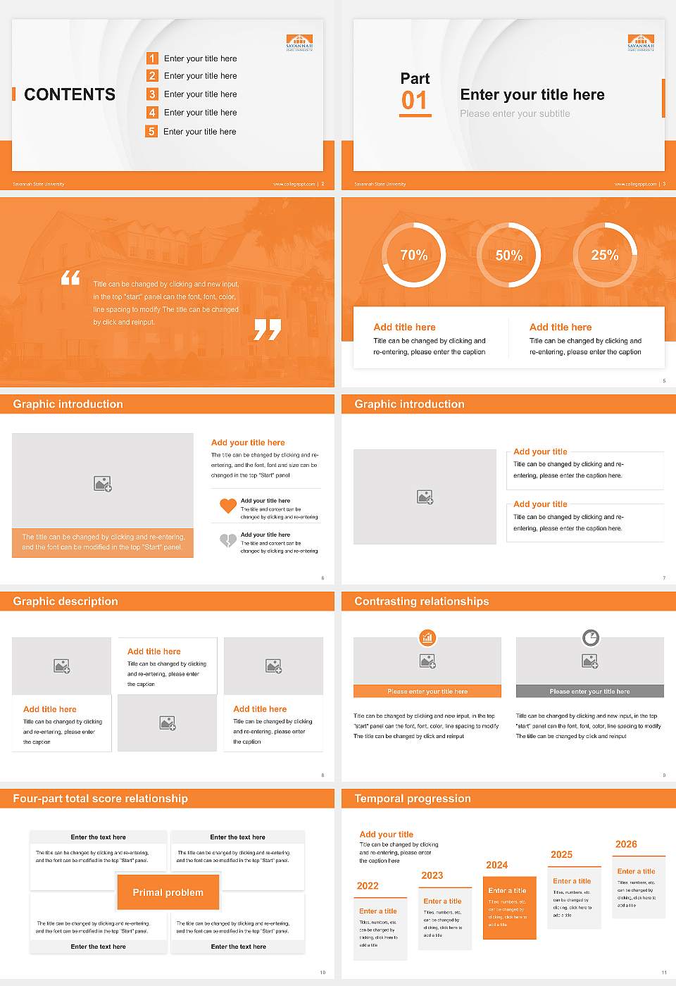 Savannah State University Thesis Proposal/Graduation Defense PPT Template16:9 ratio PPT effect preview image2